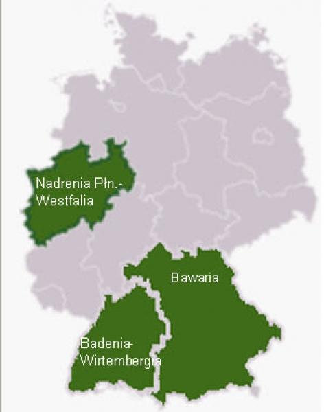 Bawaria mapa niemcy Podział administracyjny